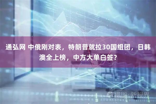 通弘网 中俄刚对表，特朗普就拉30国组团，日韩澳全上榜，中方大单白签？